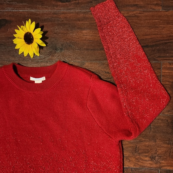 H&M RED CREW SWEATER ♥️🍁 - Picture 7 of 11